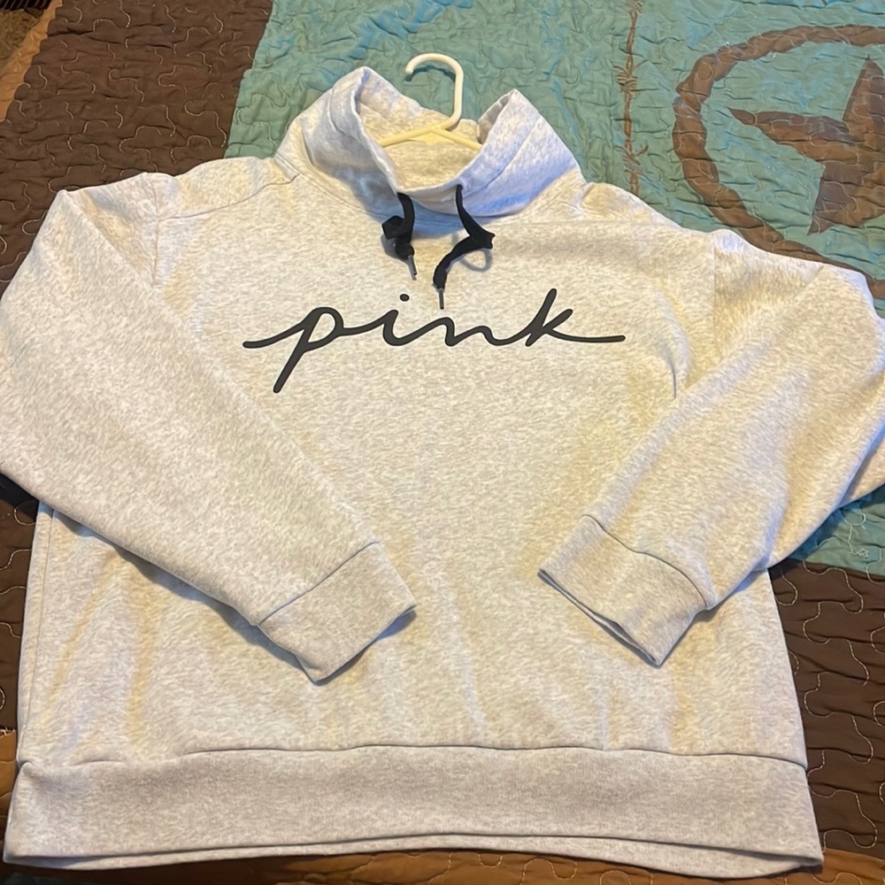 Pink gray sweat shirt